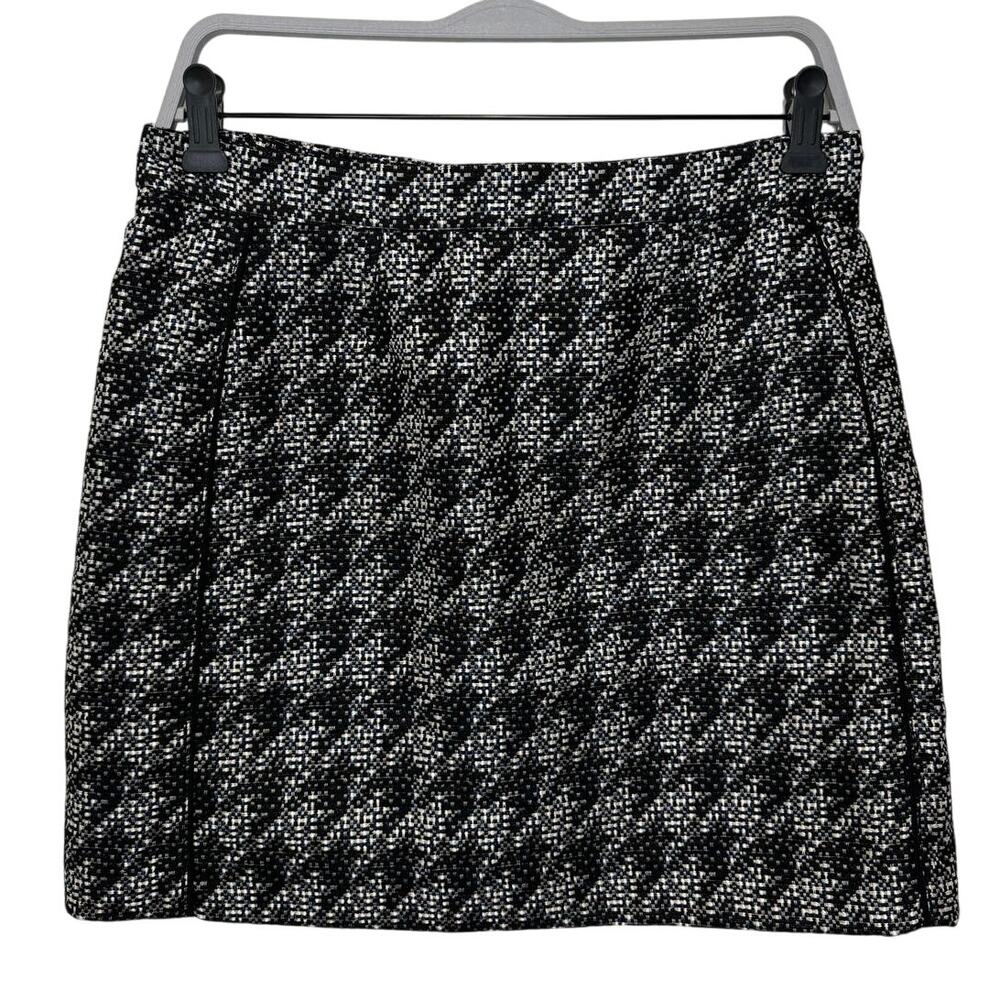 Marc By Marc Jacobs Black/Silver Houndstooth Zippered Skirt, Size 6